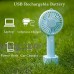 Maibahe Handheld Fan  Mini Small Portable Personal Rechargeable Desk Desktop Table Cooling USB Fan Quiet with 1200mAh Battery 3 Speeds Cute Design for Home Office Outdoor and Travel (Blue) - B07DK7JX1J